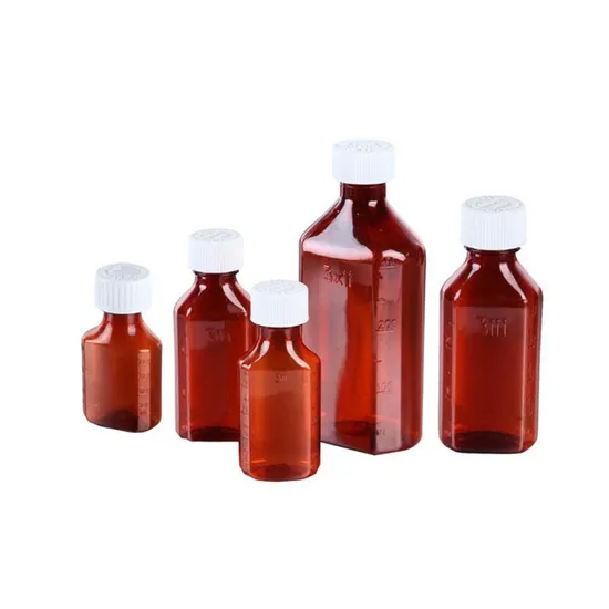 Oval Plastic Liquid Bottle Pet Material Pharmacy Package with 0.5oz 1oz 2oz 3oz 4oz 6oz 8oz 12oz 16oz 
