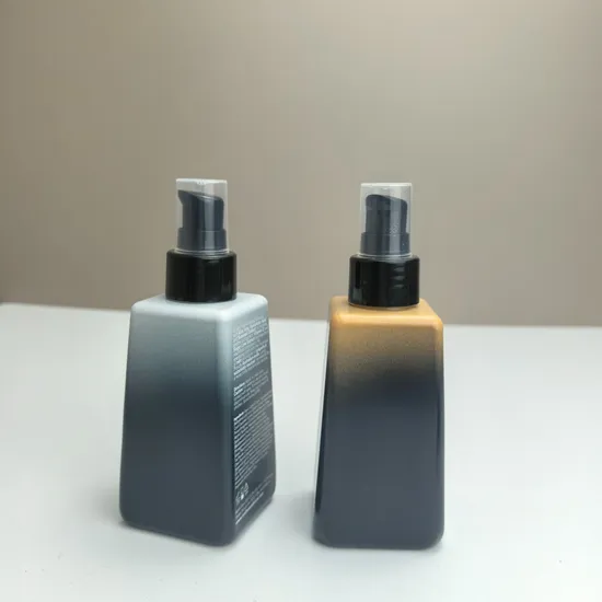 150ml Plastic Luxury Unique Grey Gradiente Color Soap Liquid Hand Wash Cosmetic Bottle Lotion Pump Bottle 