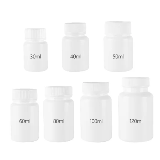 Bottle HDPE 120ml 4oz White Round Capsule Plastic Bottle Pill Container with Child Safety Cap 