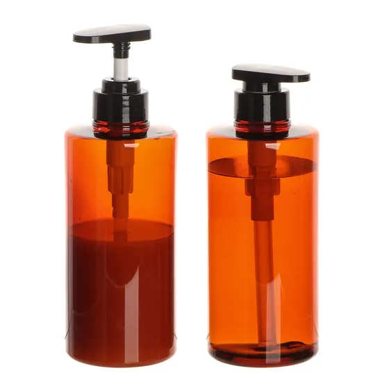 Food Grade Material HDPE Plastic Liquid Soap Bottle Blue Shampoo Bottle 500ml with Pump Head 