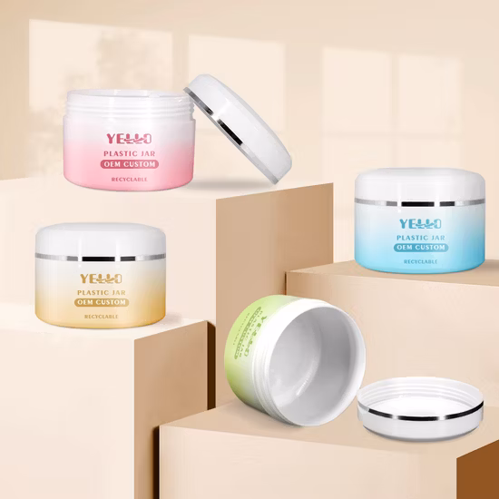 Custom Cosmetic Packaging Skincare 30g 50g 100g 200g 250g 500g Plastic Cream Jars with Spoon