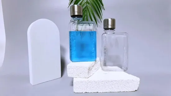 Custom Portable Clear 170ml 190ml Flat Memo Notebook Plastic Juice Beverage Water Liquid Bottle with Cap 